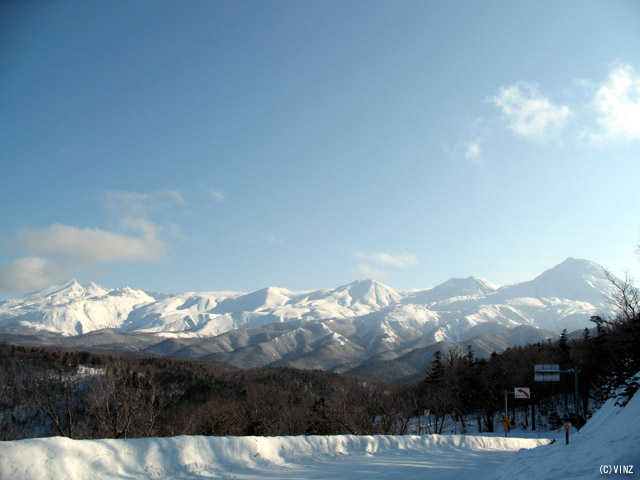 雪景色 北海道 冬 知床（しれとこ） 宇登呂（ウトロ） 知床連山